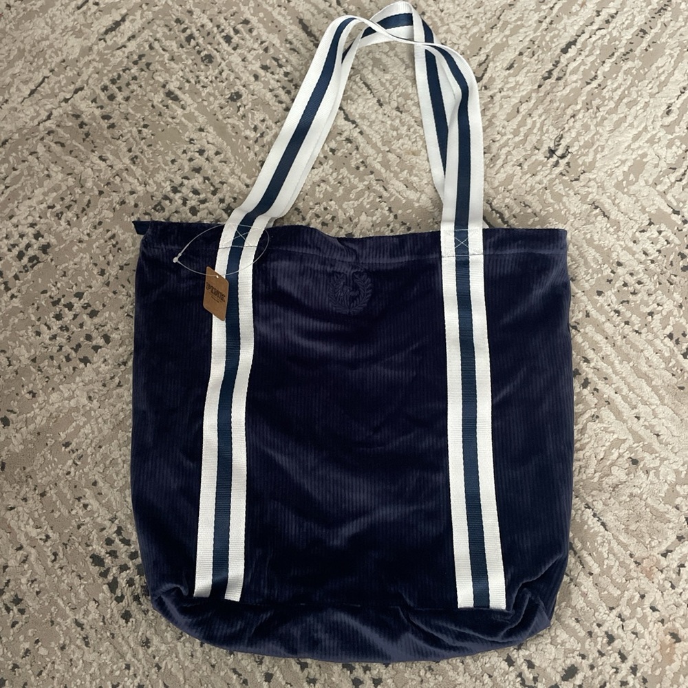 Pink Victoria secret navy velvet tote bag